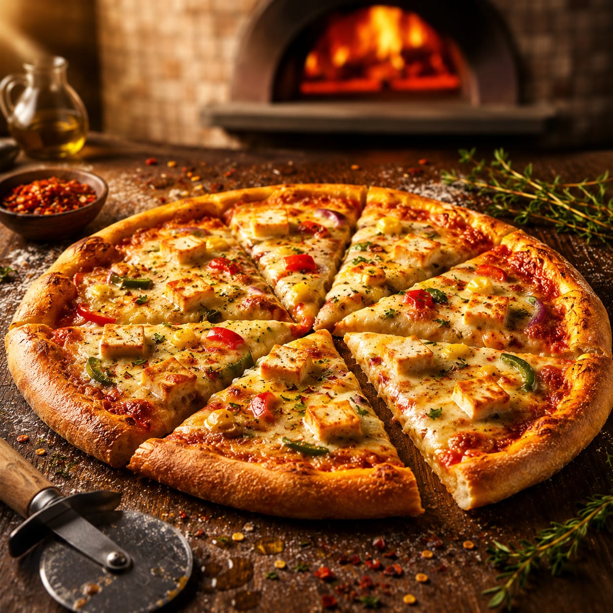 Loaded Cheese Paneer Pizza [8 inches]